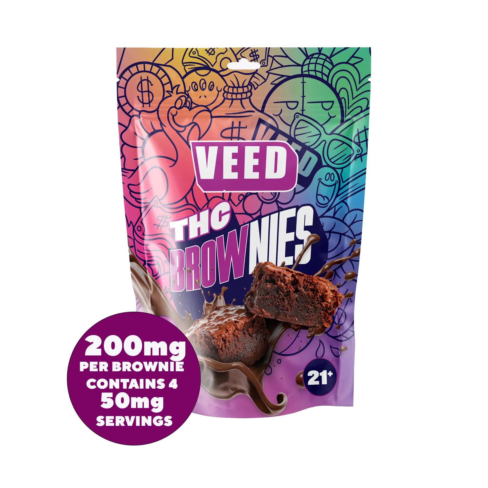 200mg THC Brownie - 4 Servings/Pack