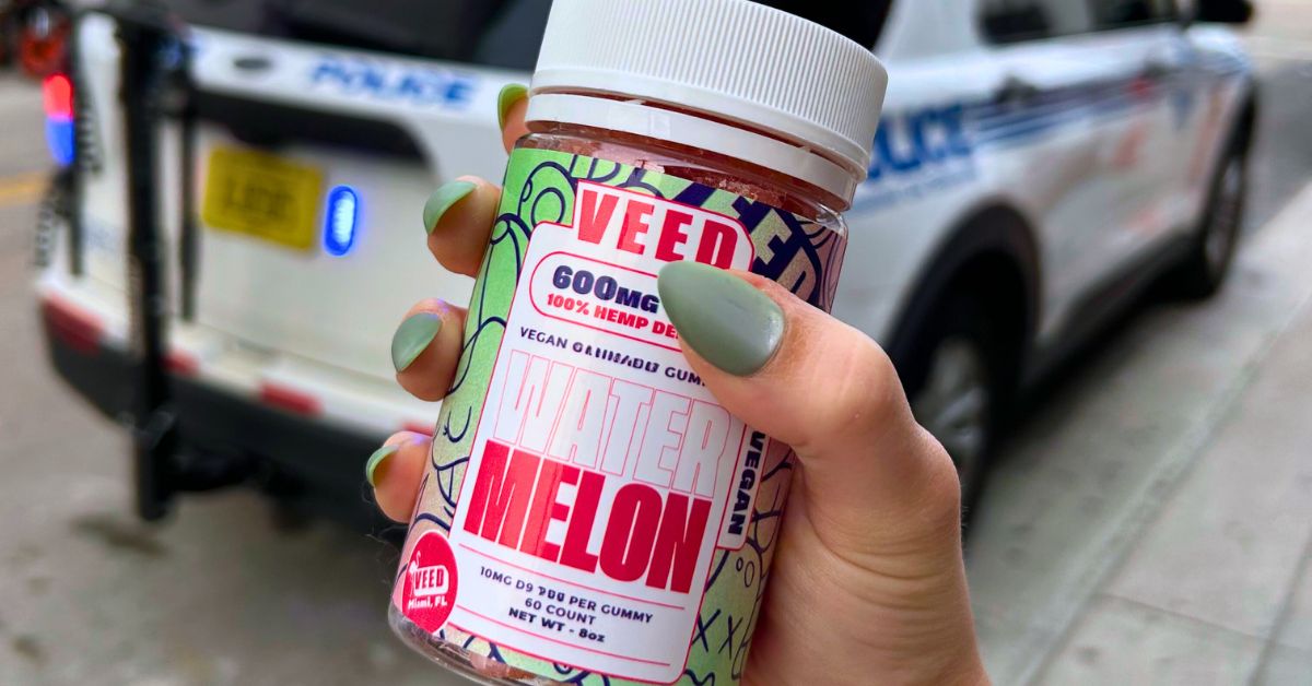 A container of VEED THC watermelon flavored gummies. In the blog article about responsibly consuming THC gummies and avoid getting too high.