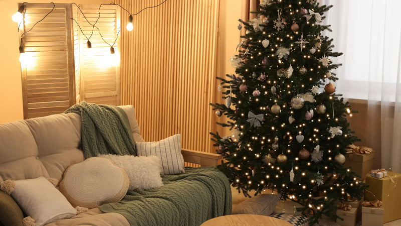 VEED's top THC holiday gifts of 2026 - a photo of a cozy living room during holiday season
