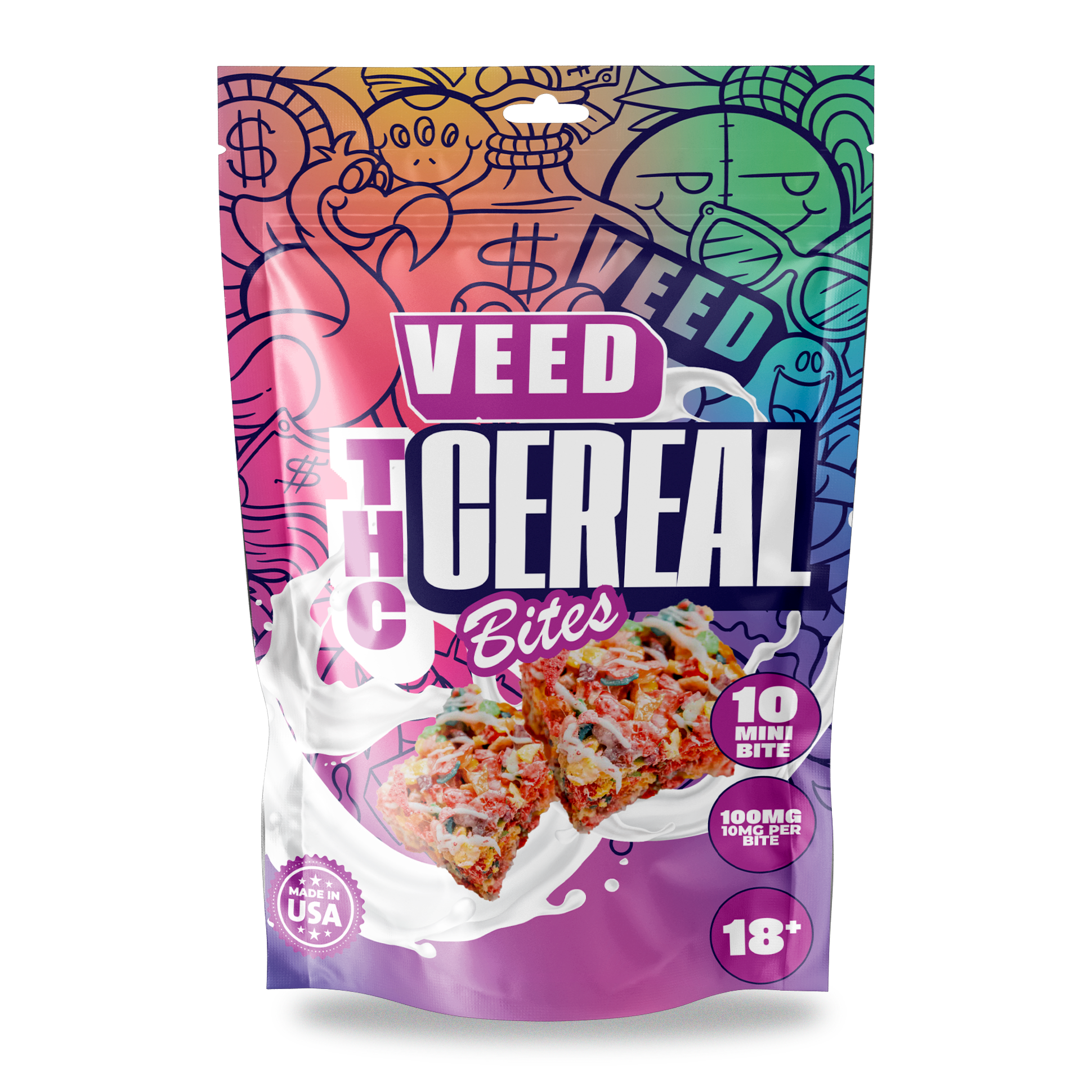 10mg THC Cereal Bites Cookies - 10 Bars/Pack