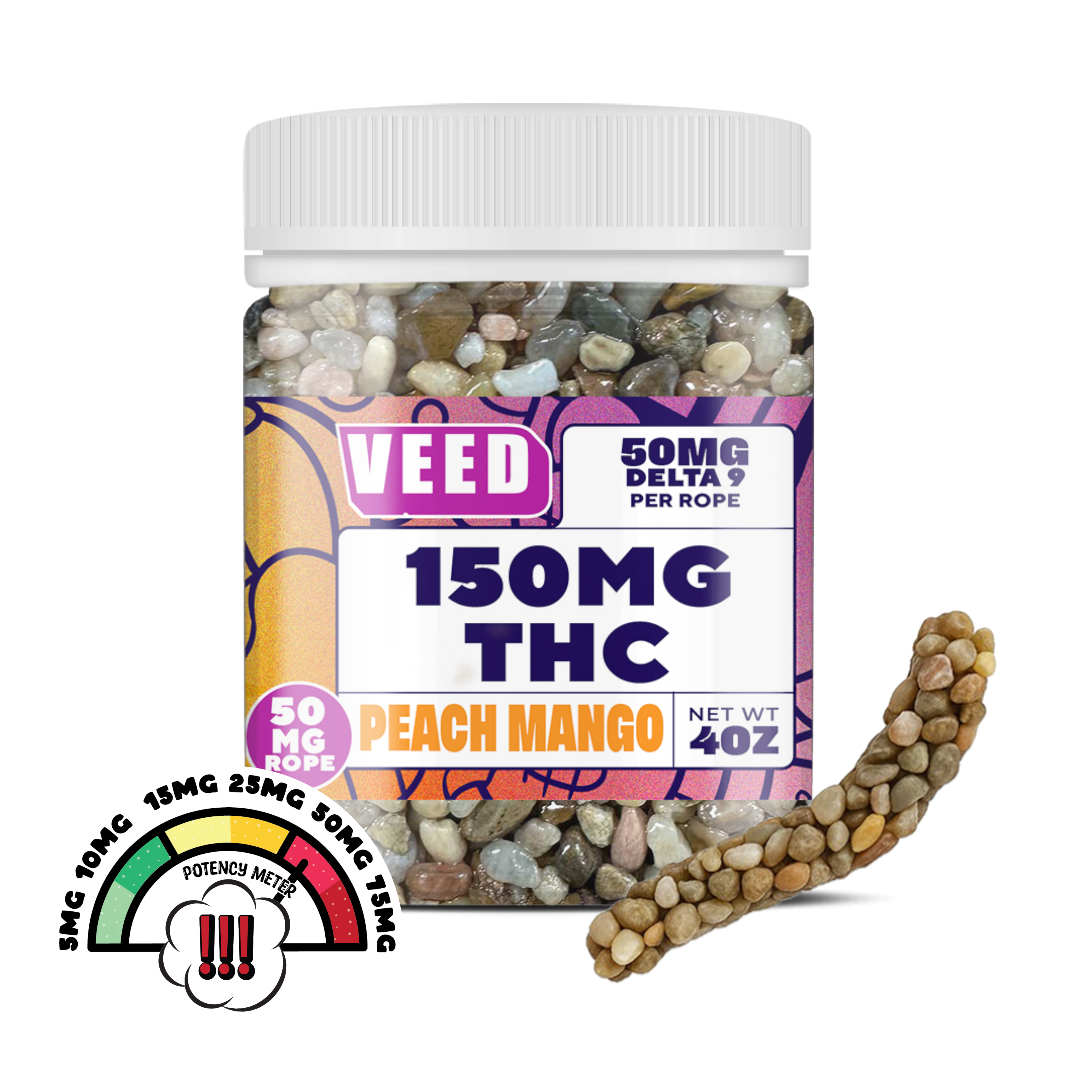 50mg THC Rope | Way Better Than You Know What Ropes…Cough Cough - 100-Pack (75% Off)