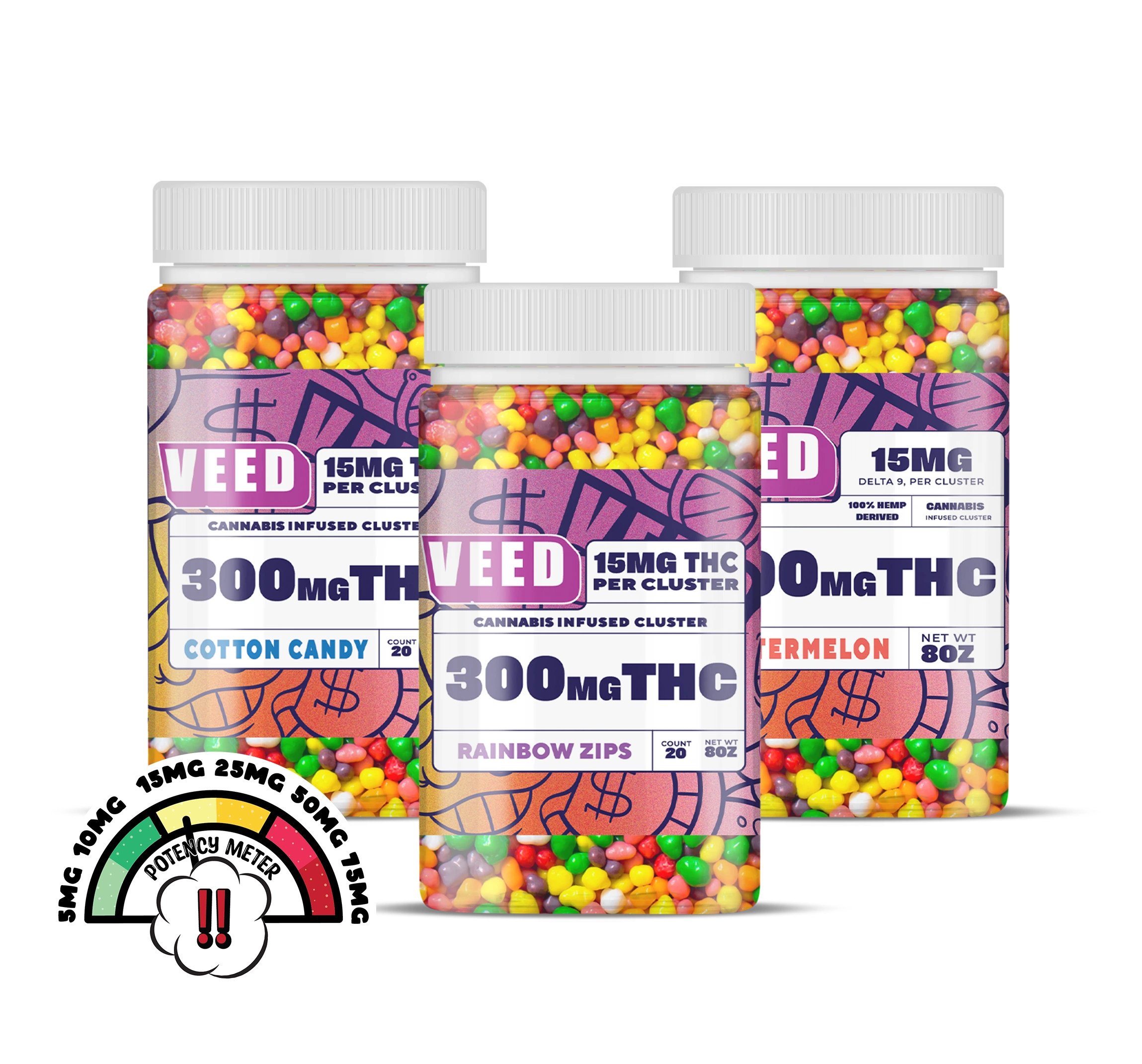 Delta 9 THC Candy Cluster Bundle - 3ct (Save $59)