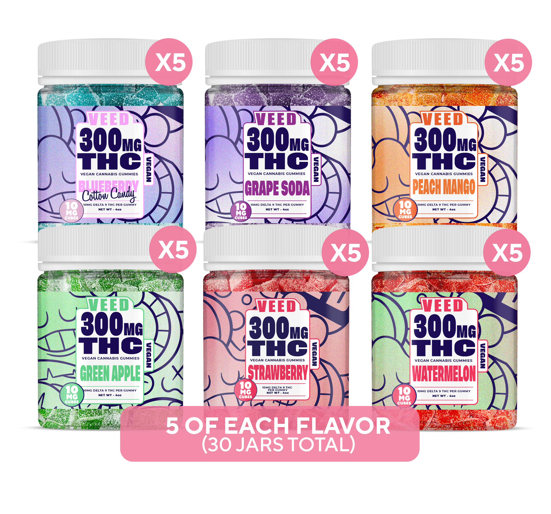 Delta 9 THC Gummies Bundle - 6ct (Save $120)